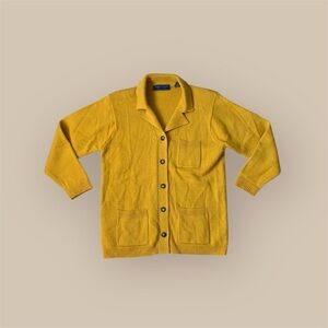 Karen Scott mustard yellow button up cardigan size petite medium